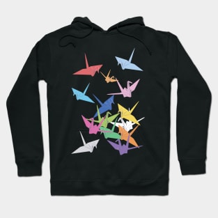 Rainbow of paper cranes Hoodie